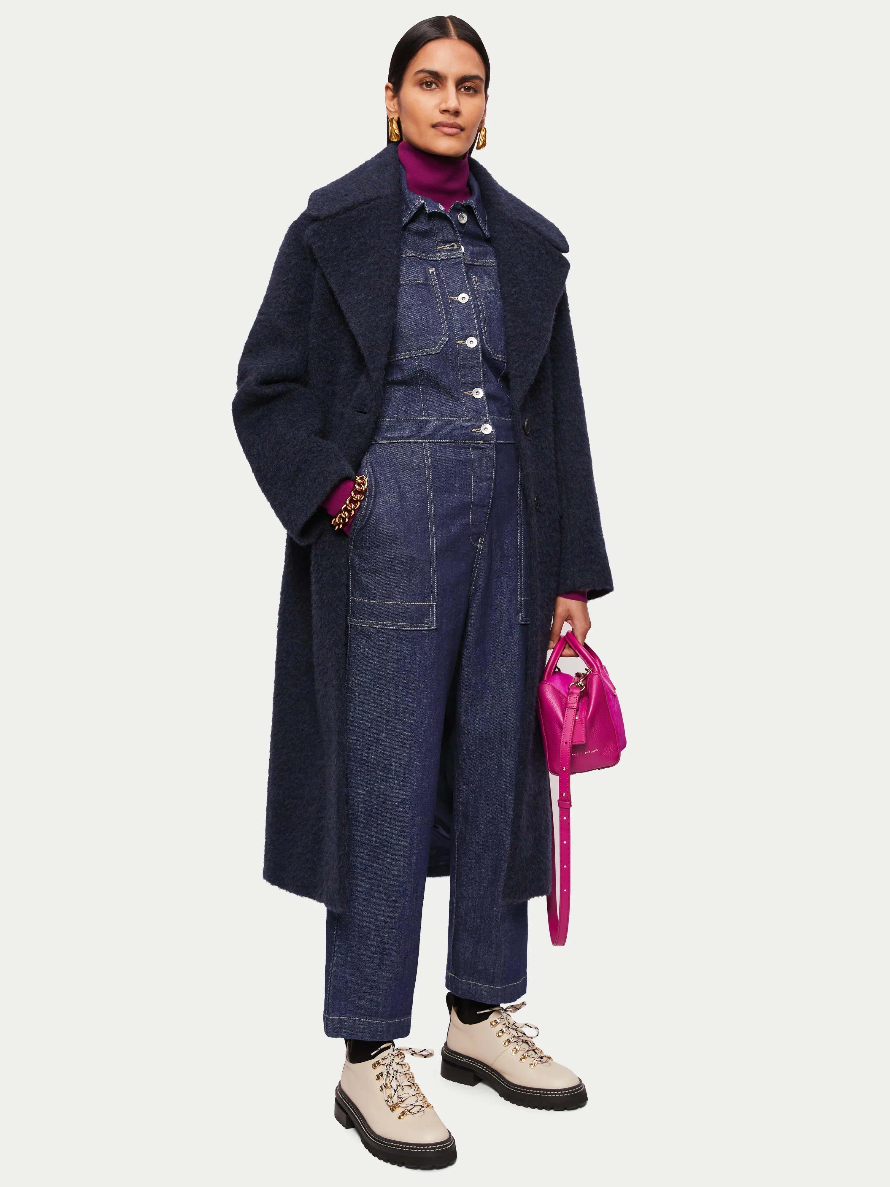 Denim Button Through Jumpsuit | Indigo