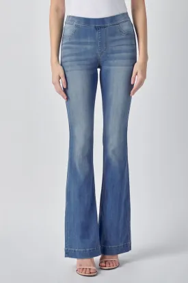 Denim Flare Pull on Pants with 33" Inseam