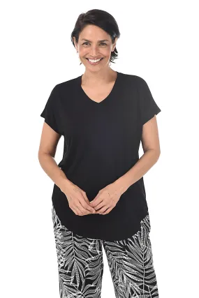 Dolman Cap Sleeve V-Neck Tee