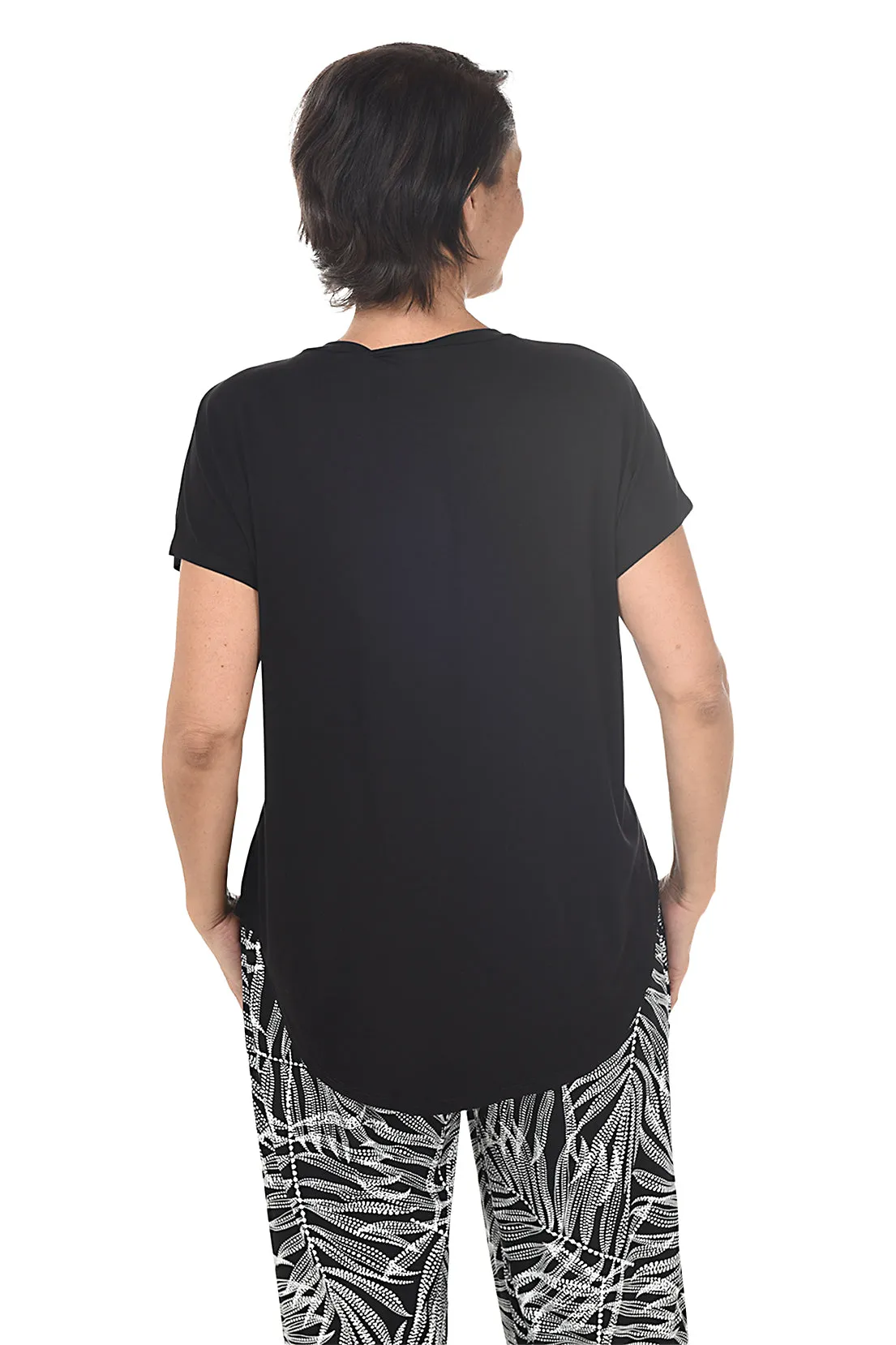 Dolman Cap Sleeve V-Neck Tee