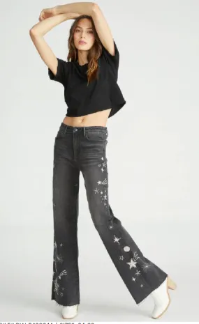 Driftwood Charlee  Shooting Star Wide Leg Black Jean