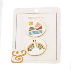 Enamel Pins set of 2 - Landscape Rainbow