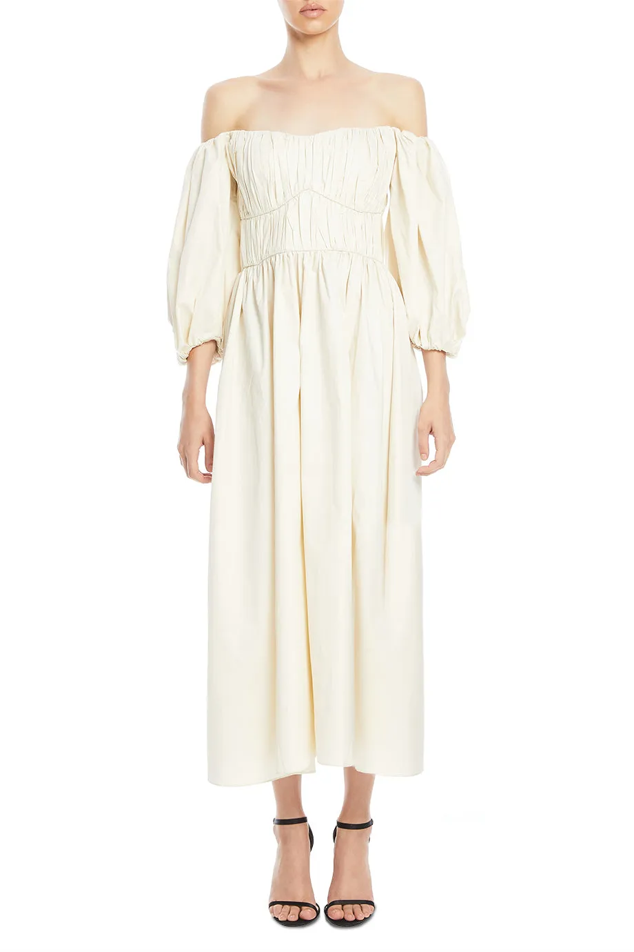 Farah Off Shoulder Midi Dress