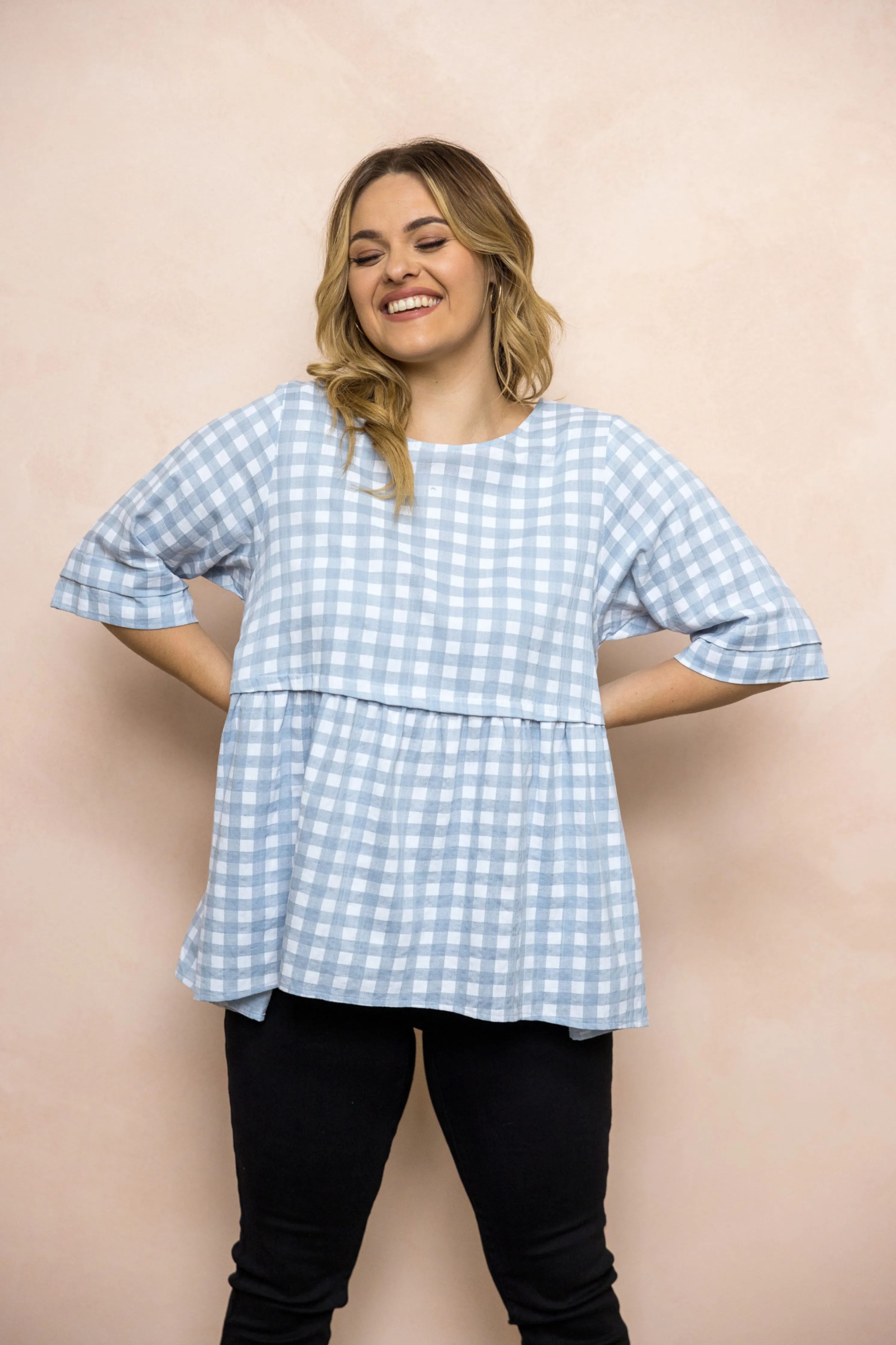 FINAL SALE Kingsley Top in Sky Check