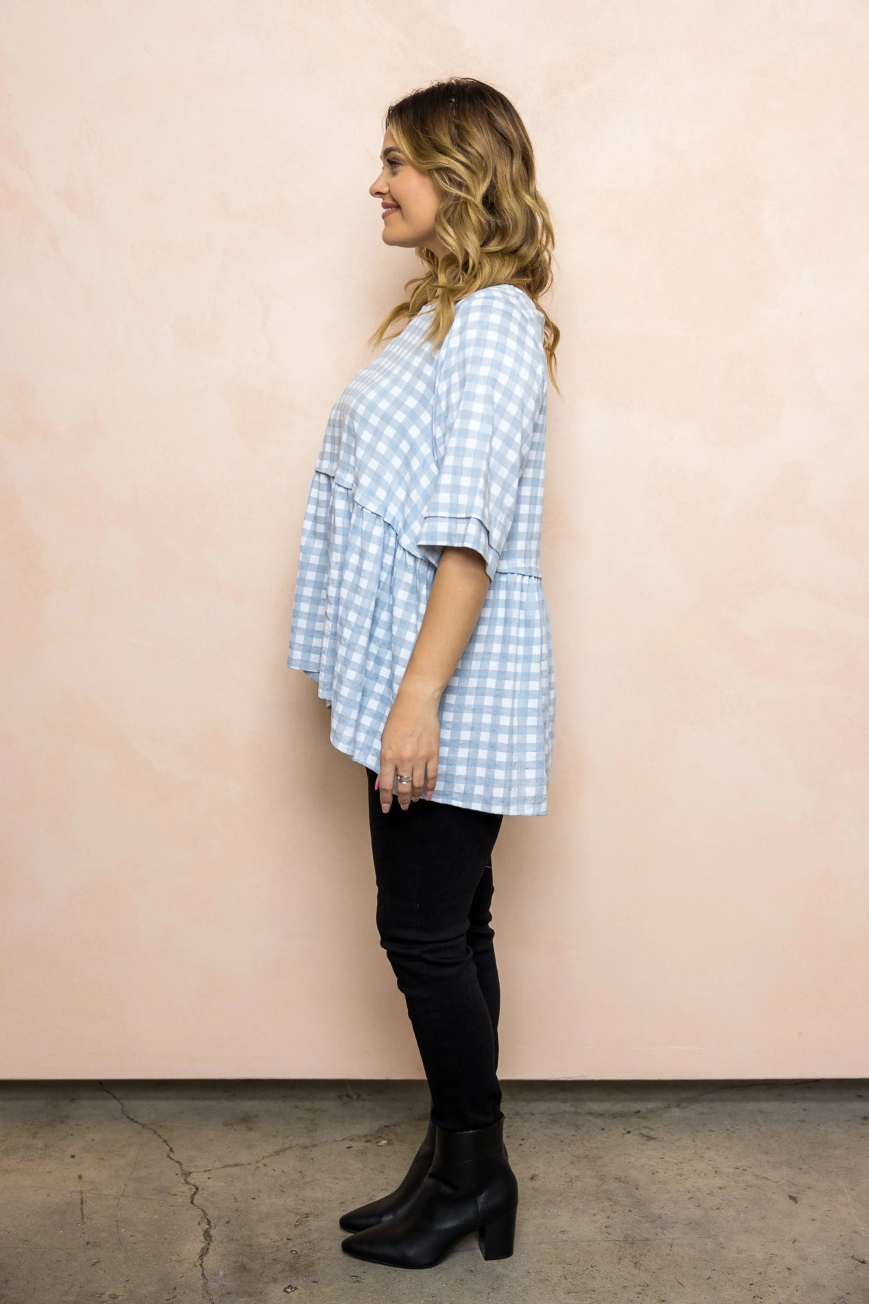 FINAL SALE Kingsley Top in Sky Check