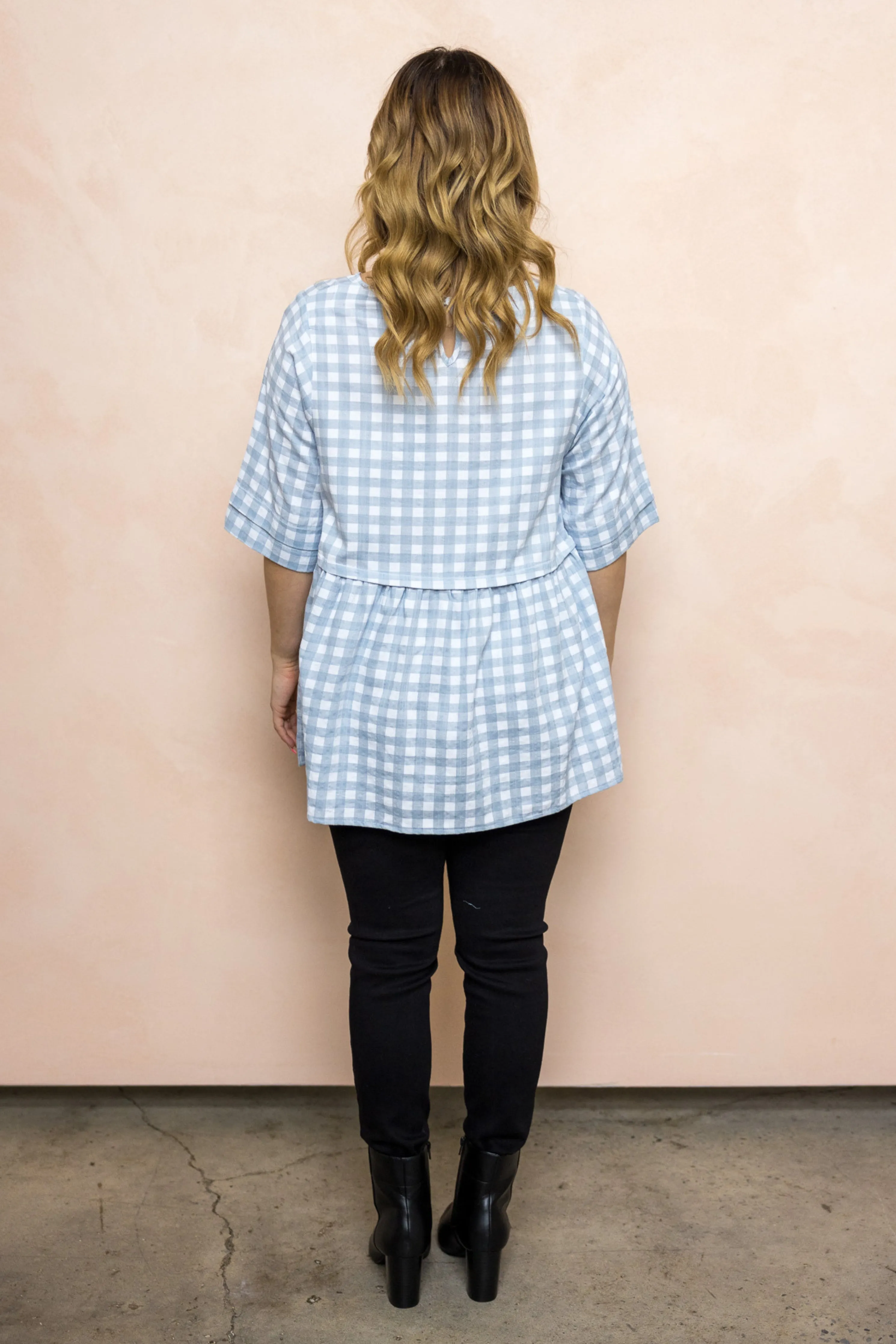 FINAL SALE Kingsley Top in Sky Check