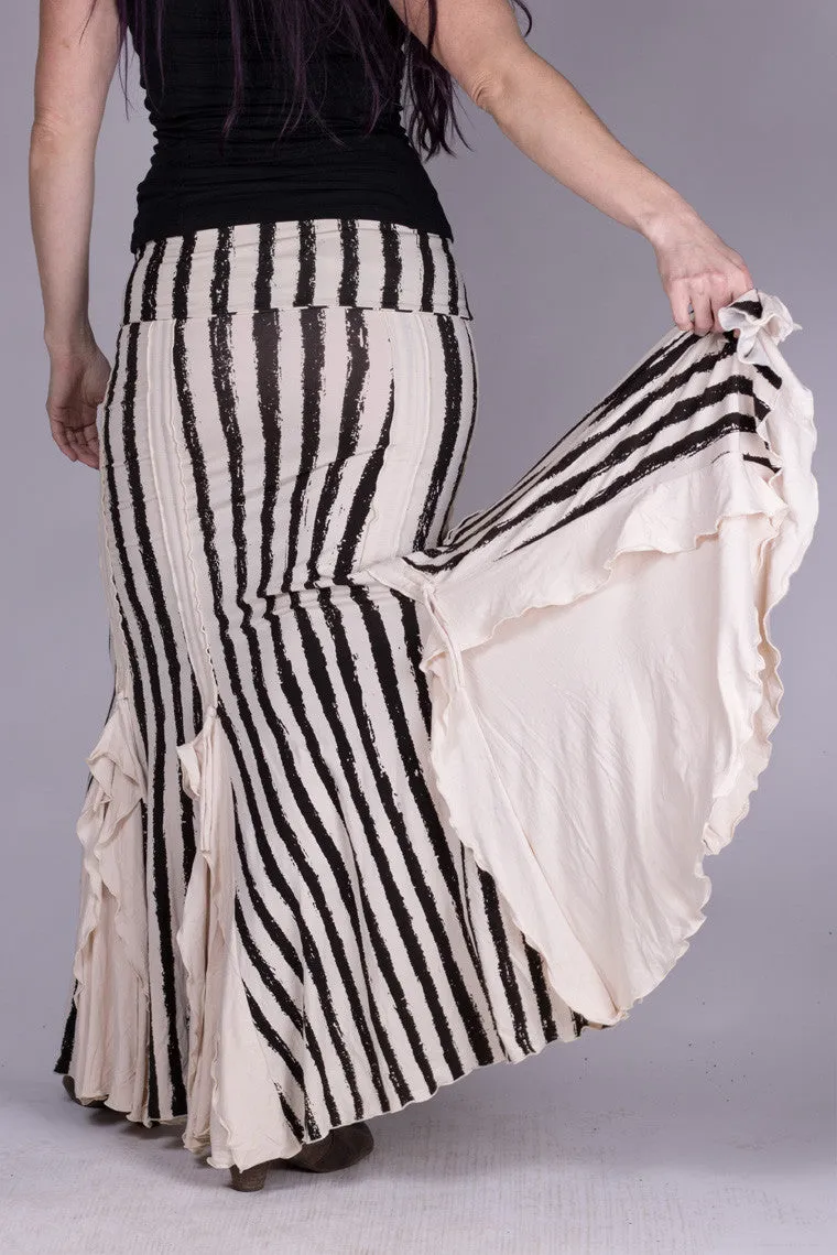 Flamenco Skirt - Cream/Black Stripes