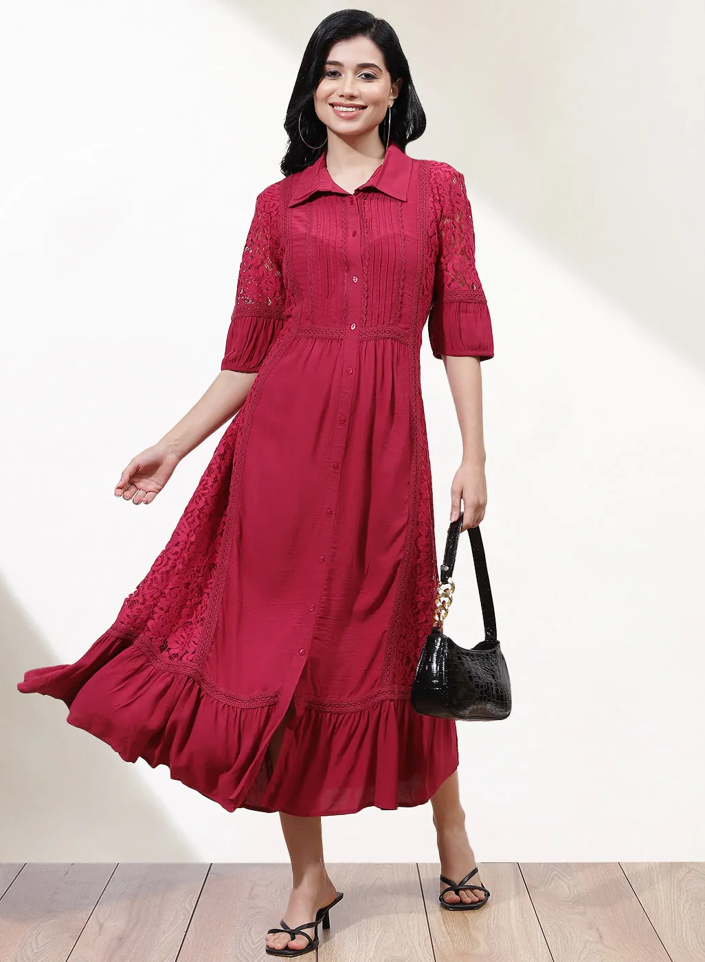Fuschia Russell Net Dress