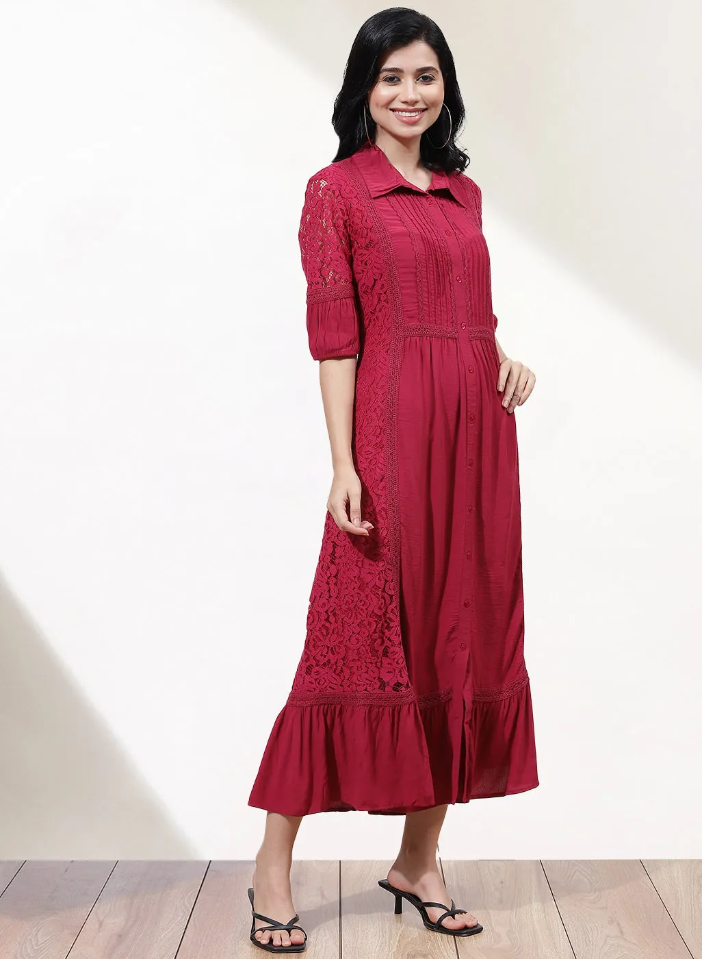 Fuschia Russell Net Dress