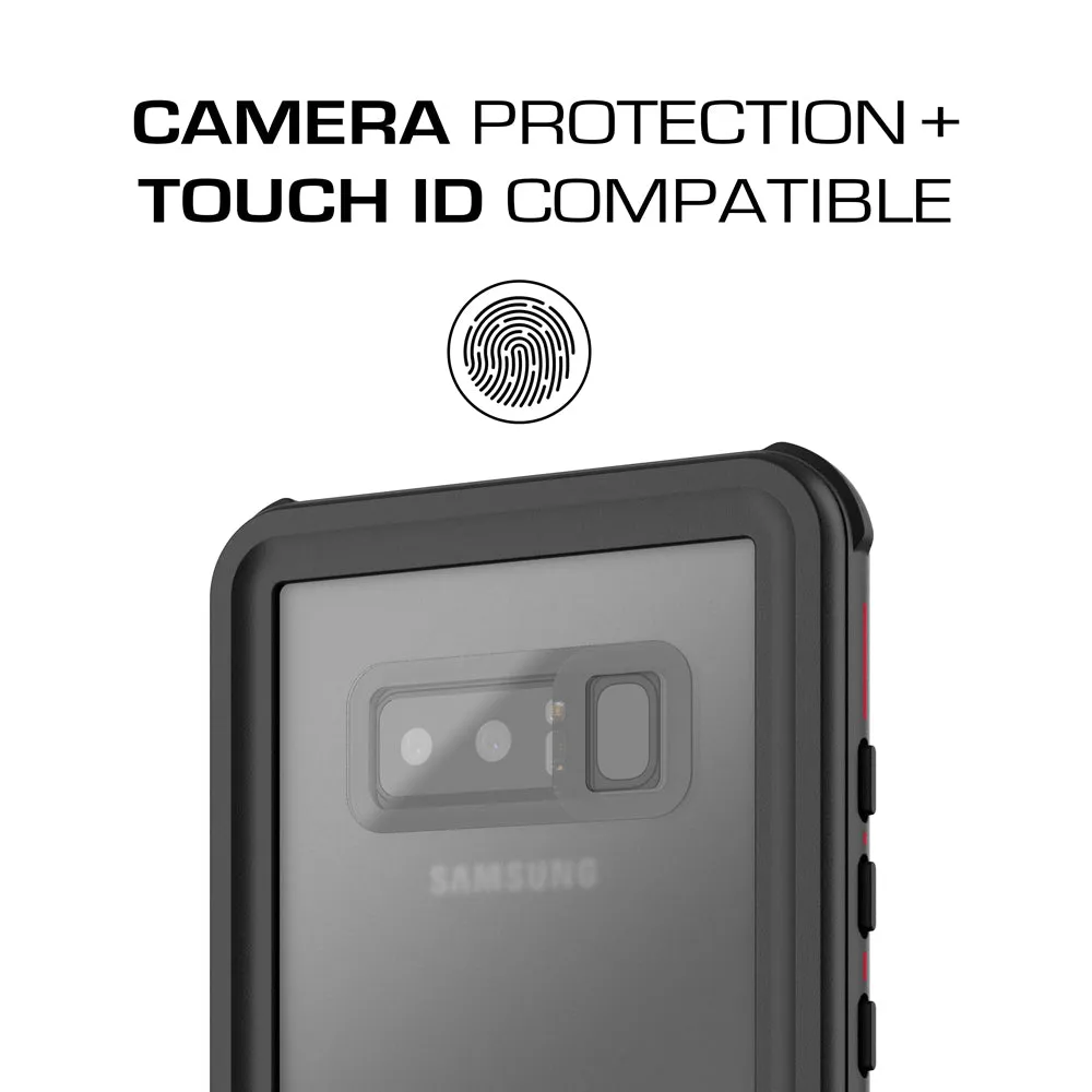 Galaxy Note 8, Ghostek Nautical Galaxy Note 8 Case Military Grade Armor Waterproof Cover | Red