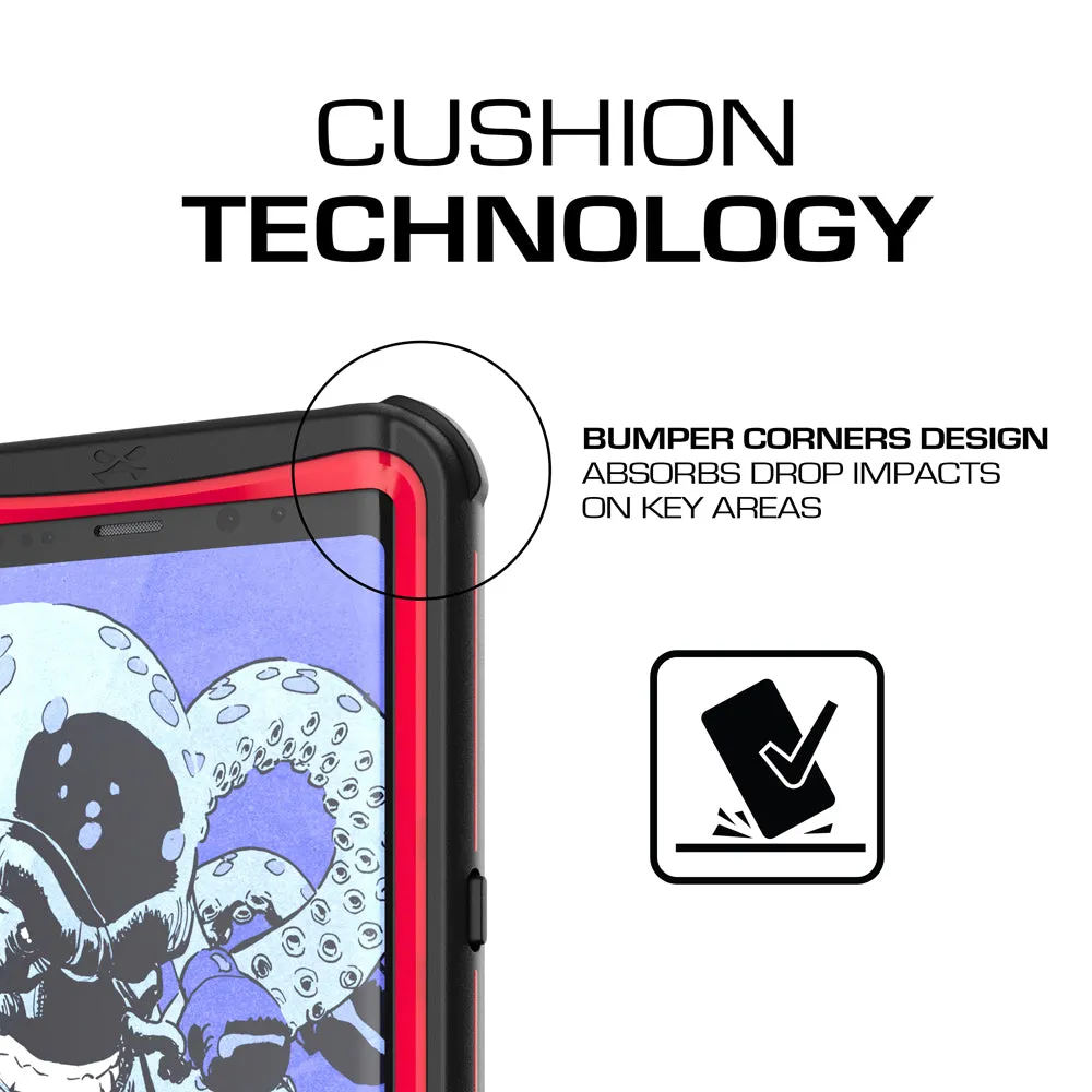 Galaxy Note 8, Ghostek Nautical Galaxy Note 8 Case Military Grade Armor Waterproof Cover | Red