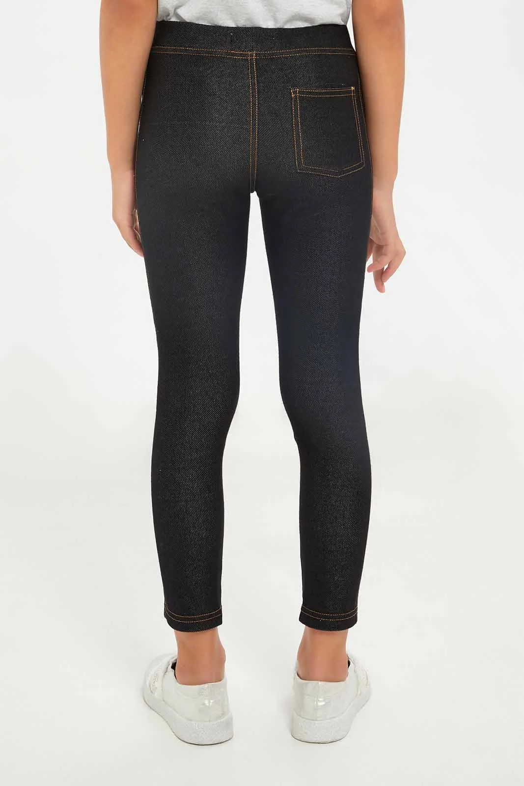 Girls Black Skinny Jegging