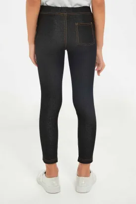 Girls Black Skinny Jegging