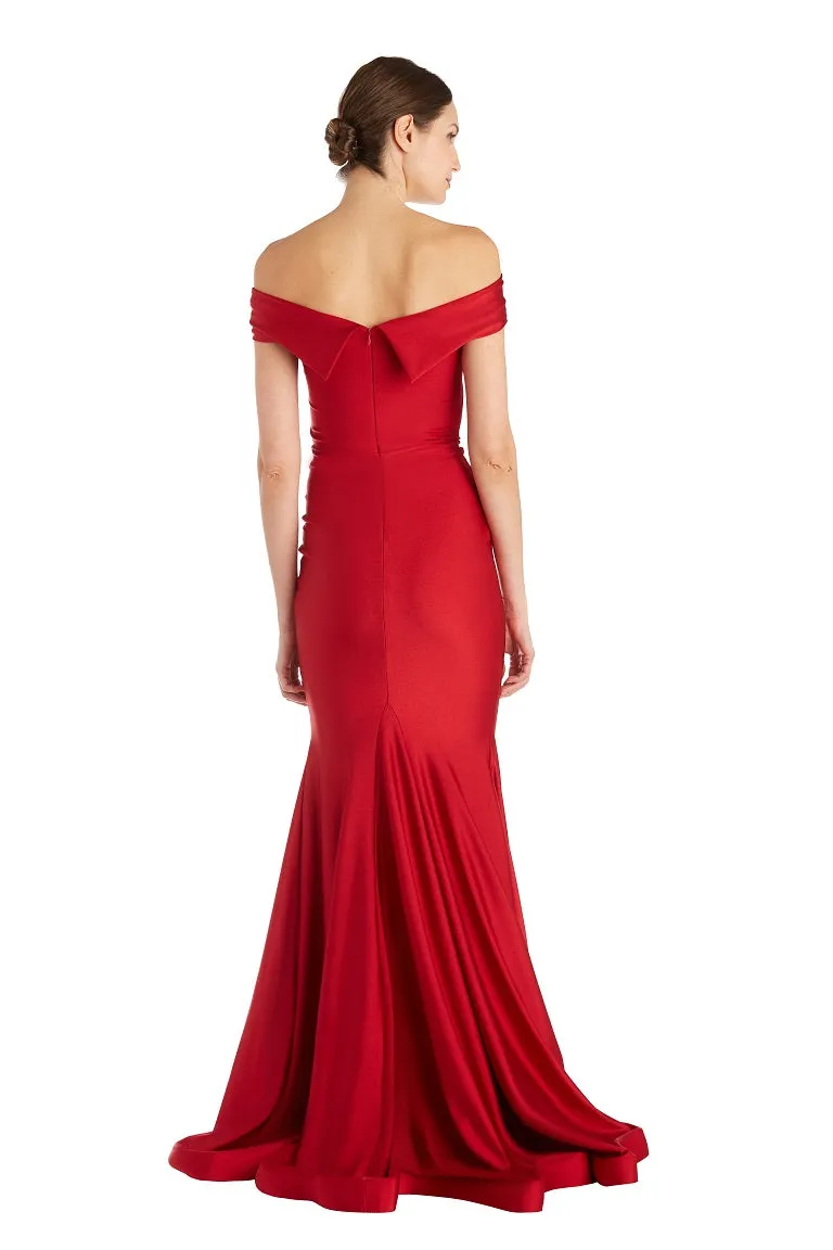 Gown with Off-The-Shoulder Neckline