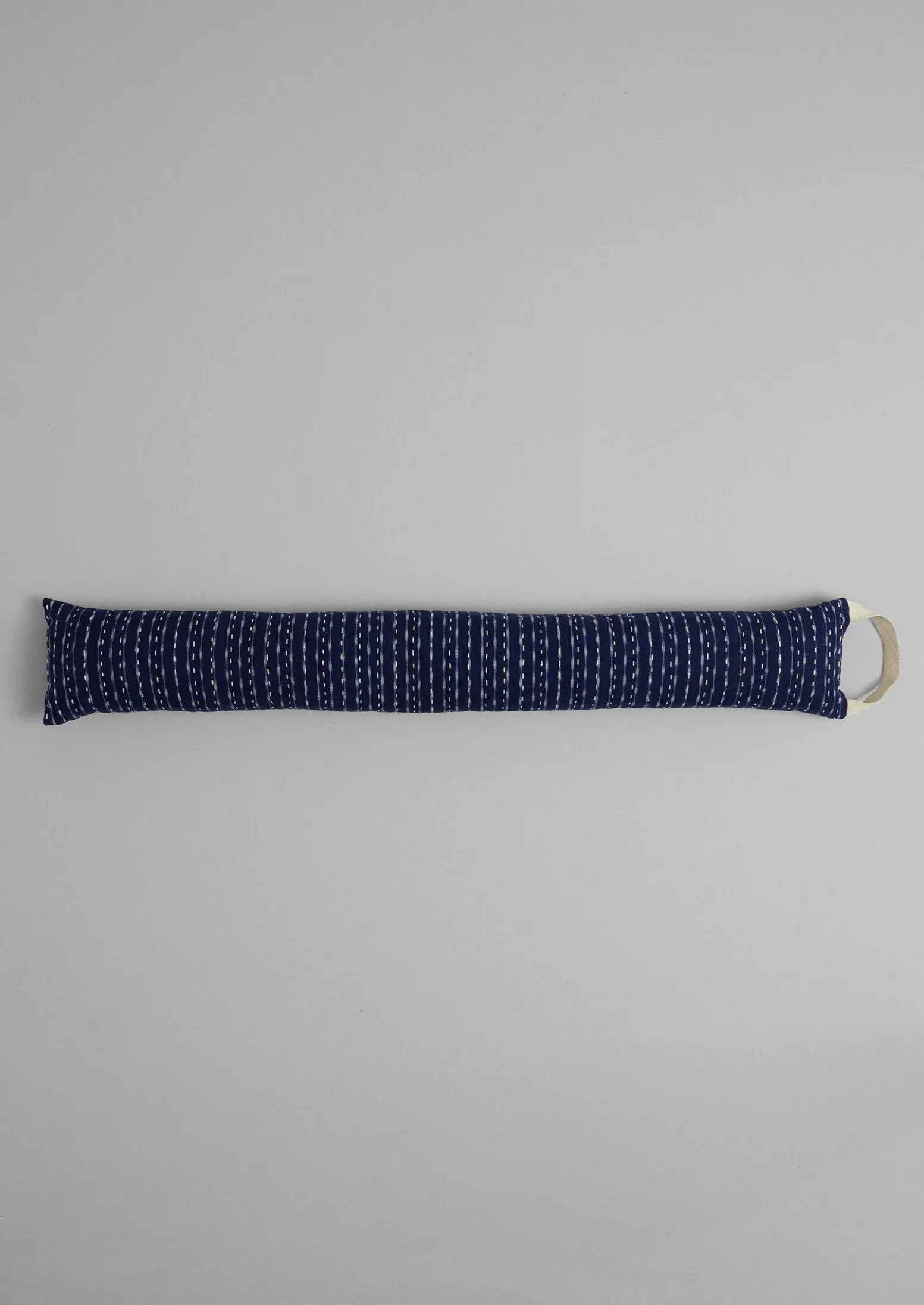 Hand Woven Ikat Cotton Draught Excluder | Midnight Stripe