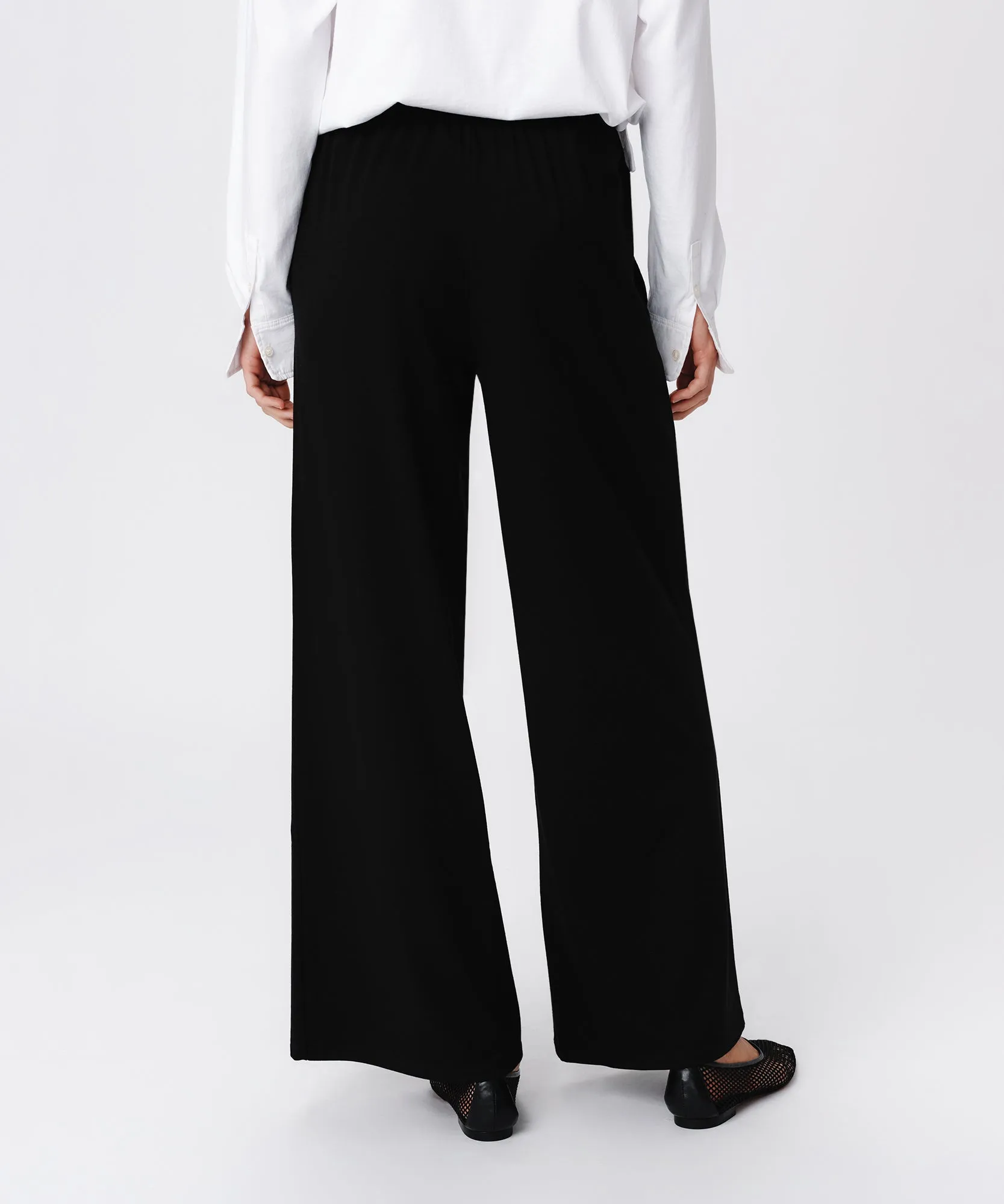 Heavy Modal Wide Leg Pull-On Pant - Black