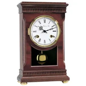 Hermle Walnut Finish Bell Strike Mantel Clock 22897-070131- Made In Germany
