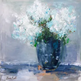 Hydrangeas in a Blue Vase