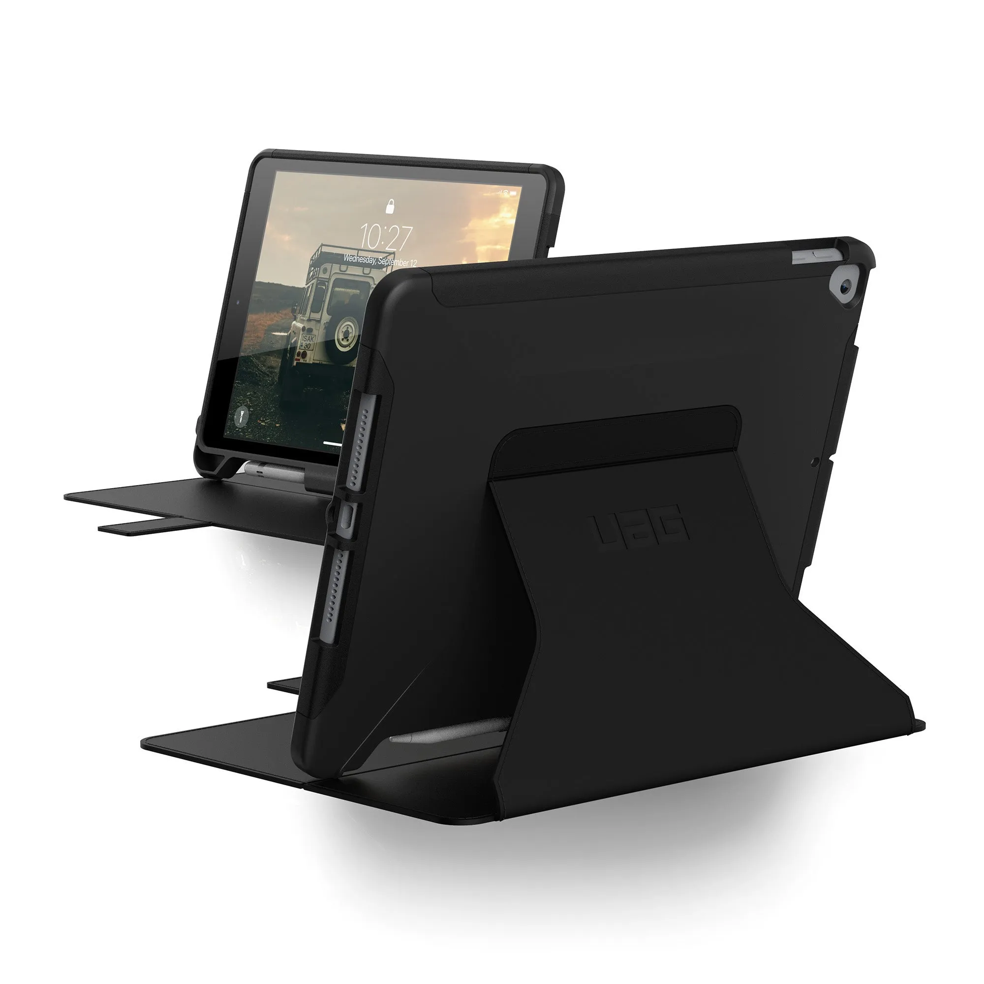 iPad 10.2 (2019-2021) (7th-9th Gen) UAG Black Scout w/Folio Series Case - 15-07250