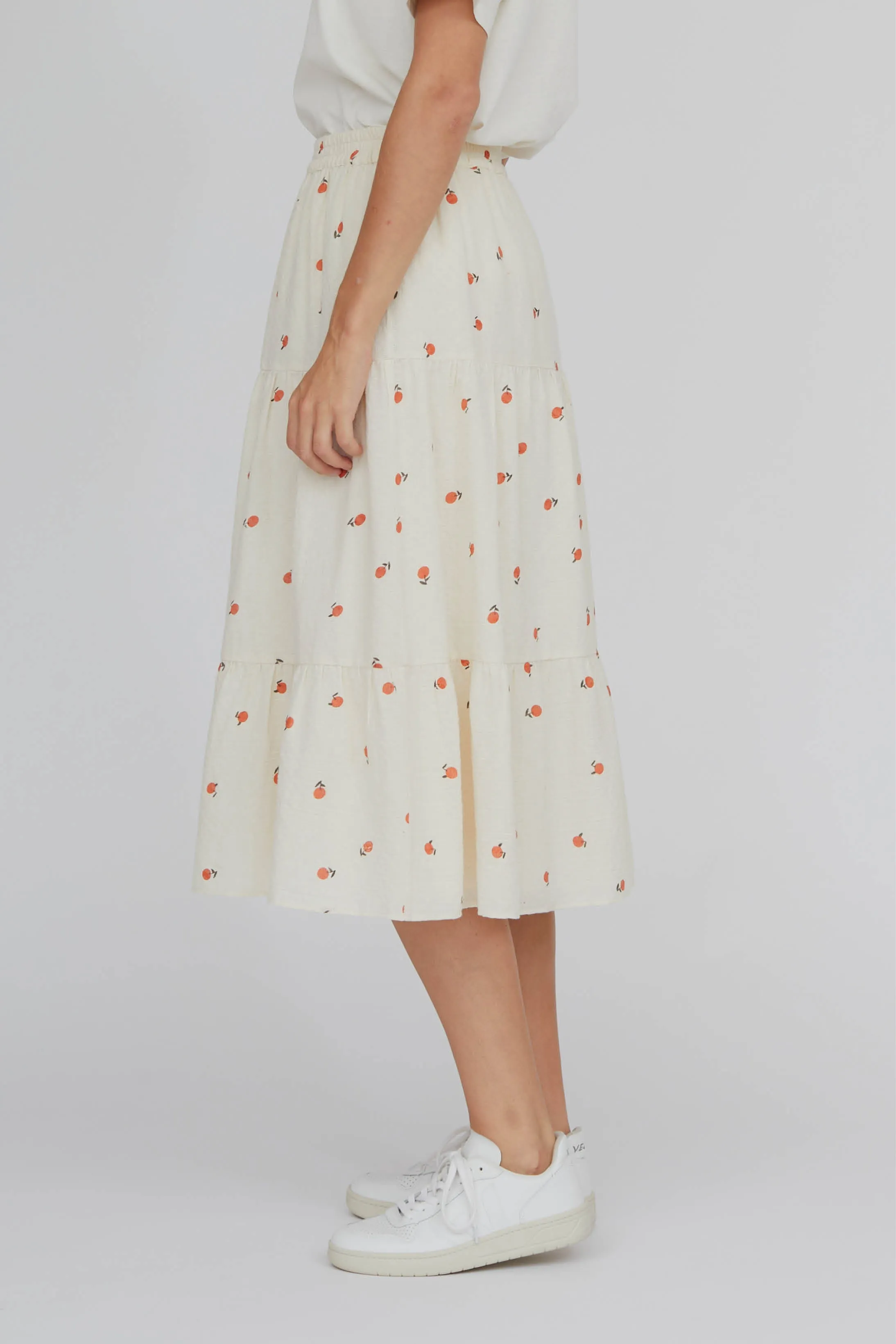 Iris Layered Skirt - Birch / Dusted Clay