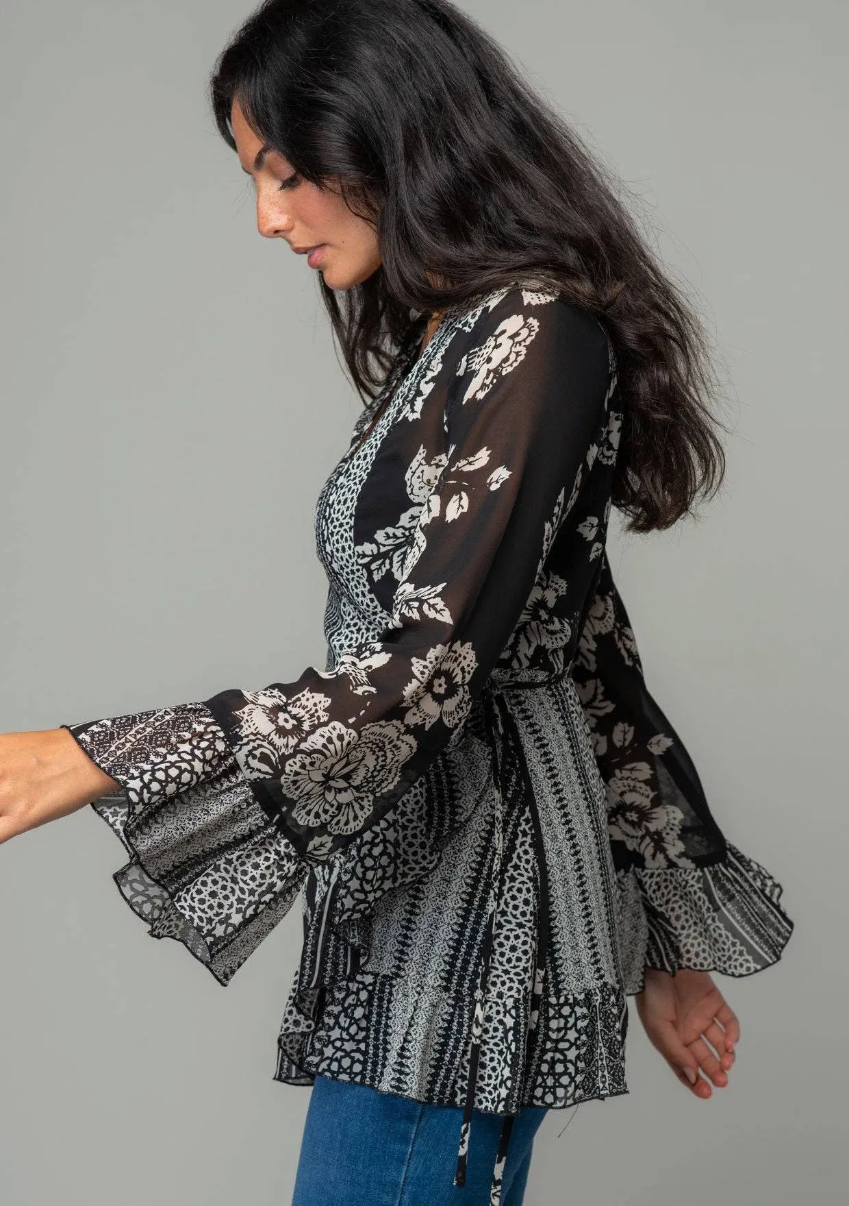 Karina Bell Sleeve Wrap Top