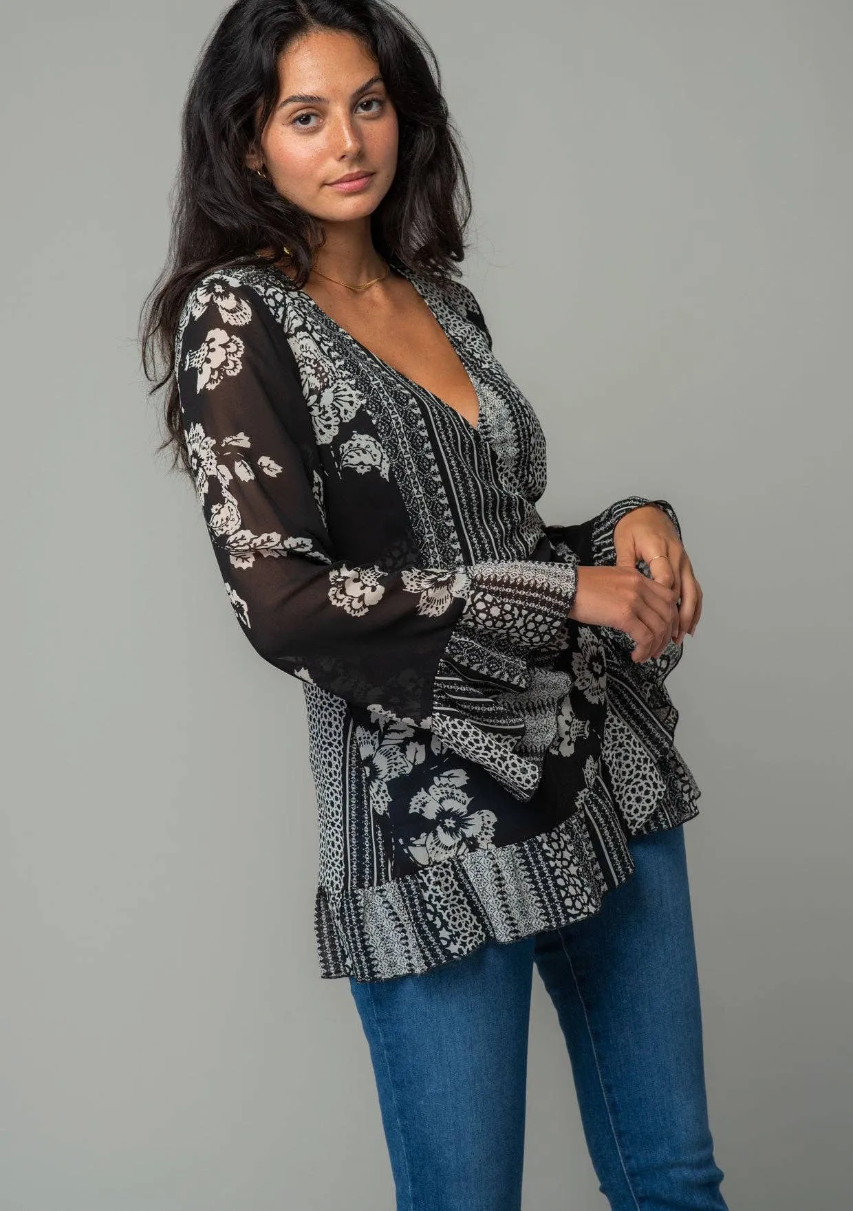 Karina Bell Sleeve Wrap Top