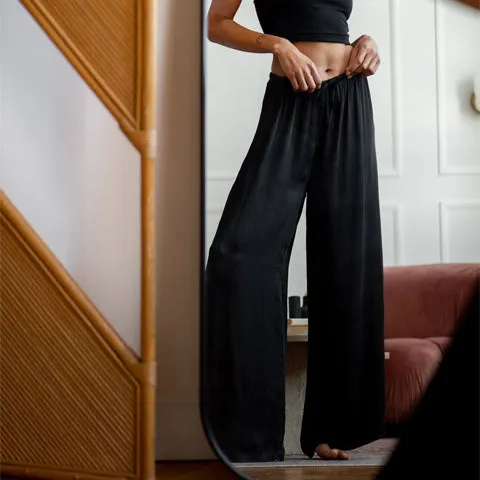 LatteLove Satin Pant Black
