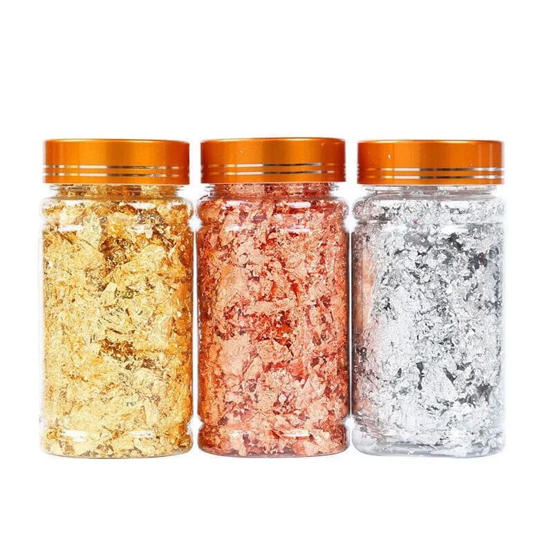 Leaf Foil Nail Art Large Jar