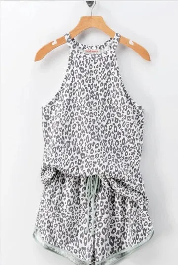 LEO MINT & GRAY HALTER SHORT SETS