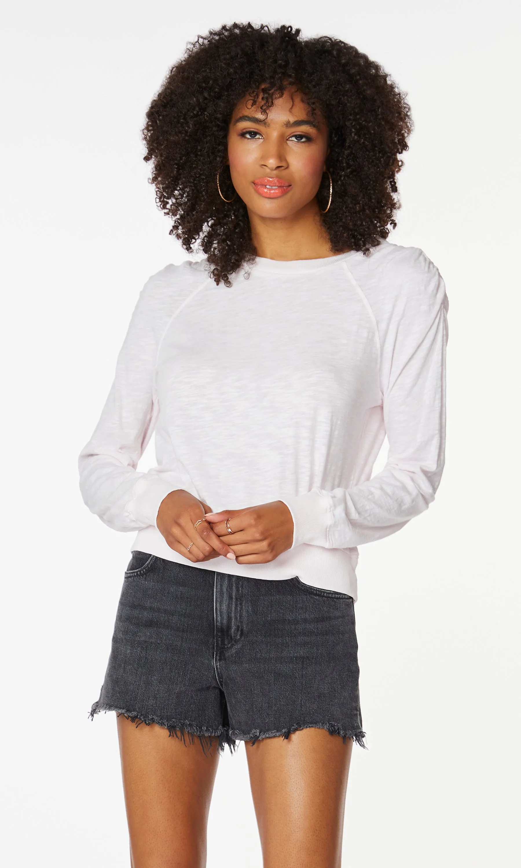 LS Ruched Shoulder Top
