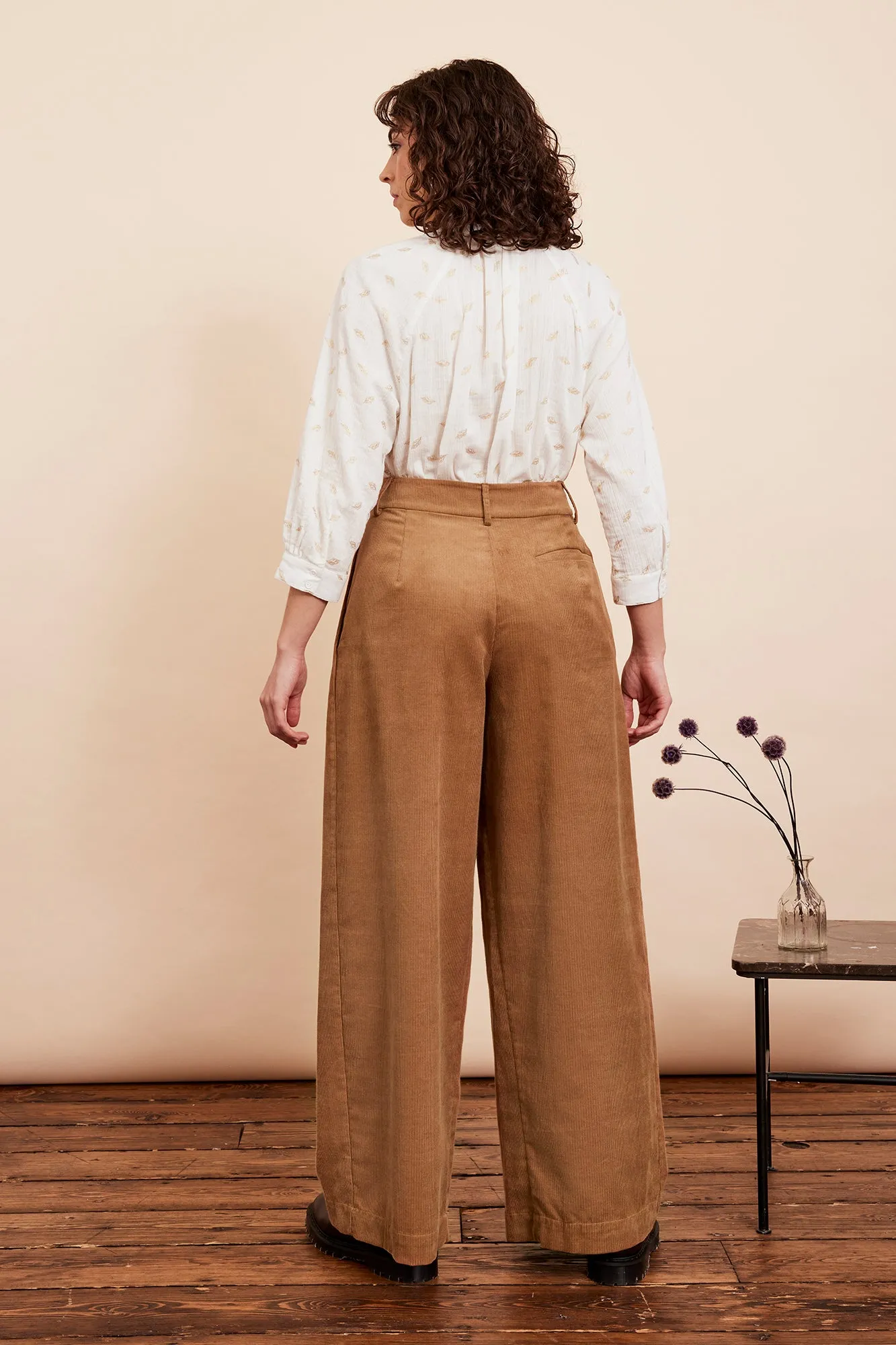 Mabel Needlecord Biscuit Trouser
