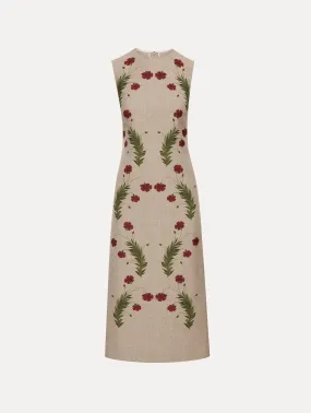 Marbled Carnation Canvas Pencil Dress