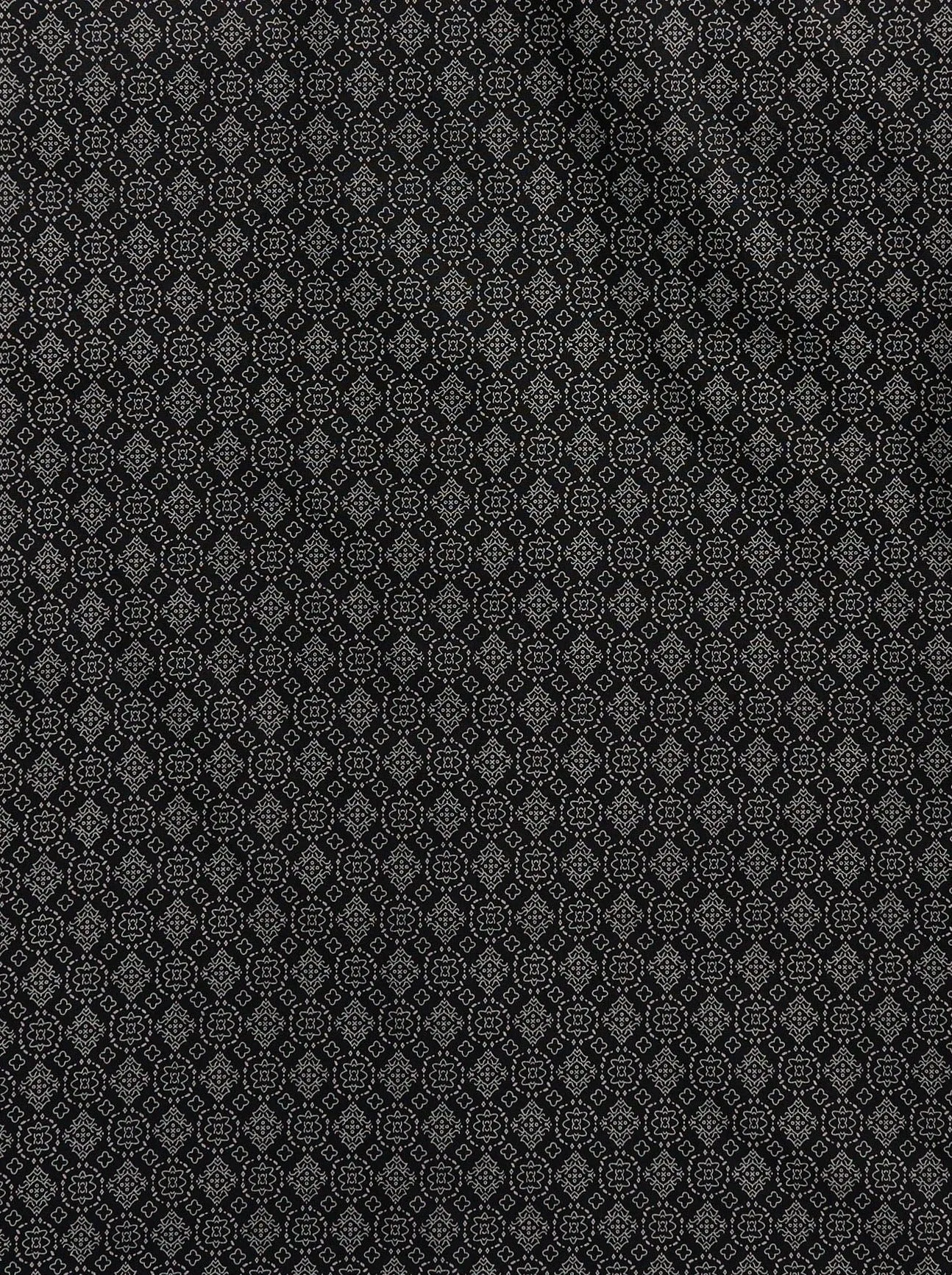 Men's Ely Cattleman Long Sleeve Medallion Print Western Snap Shirt - Ecru & Black
