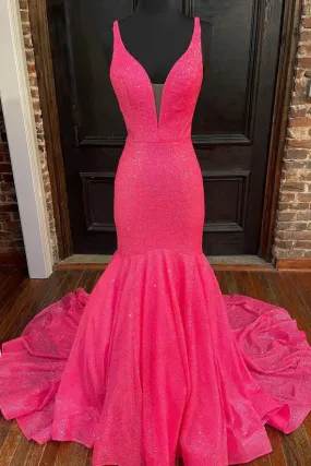 Mermaid sequins long prom dress evening dress SH402