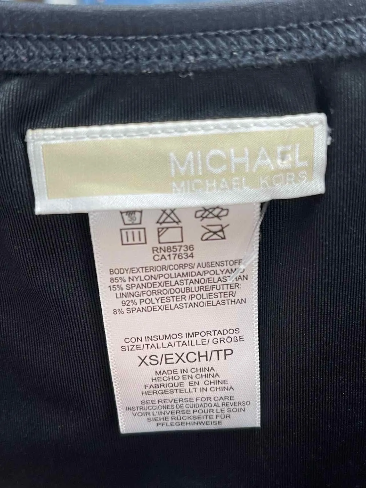 Michael Kors Size XS Black Keyhole Solid Swimwear 2-PC Swimsuit