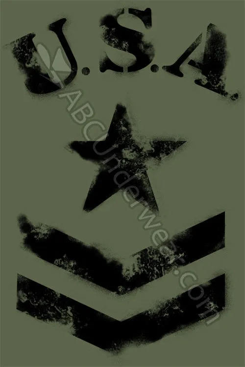 Military Star Logo Faux Stenciled Shirt