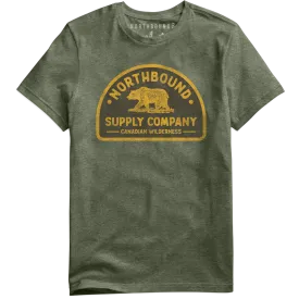 Northbound Supply Co. Mens Military Green Heather Canadian Wilderness Tshirt