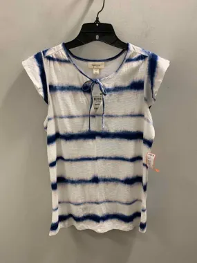 NWT STYLE & CO Tops Size S BLU/WHT TIE DYE/STRIPE CAP SLEEVE TOP