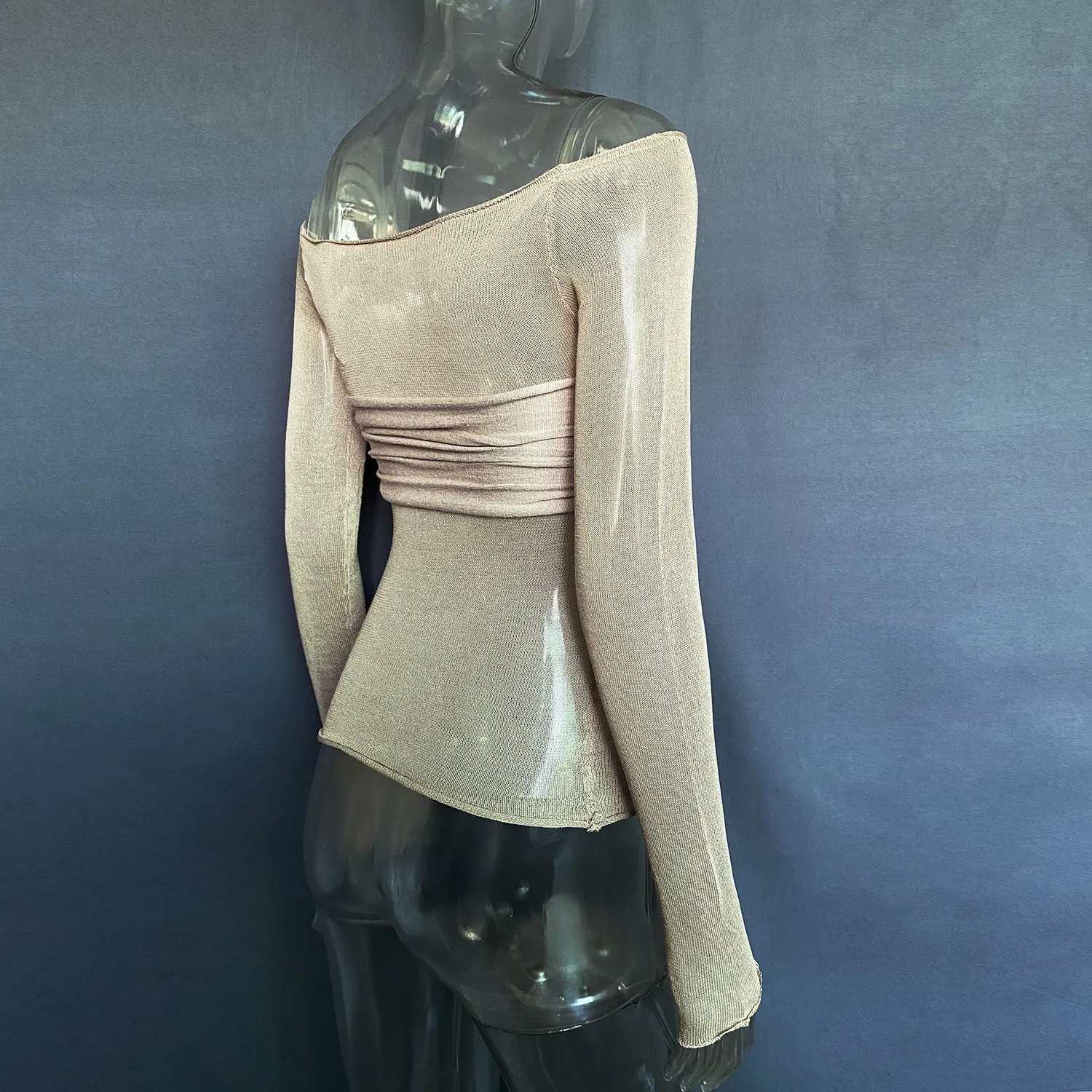 Off The Shoulder See-through Top