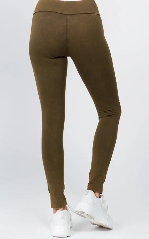 P6013 Moto Washed Skinny Pleated Stretch Leggings 6pcs Pack