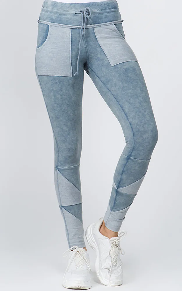 P6022 Drawstring Waist Washed Leggings w/Pockets 6pcS Pack