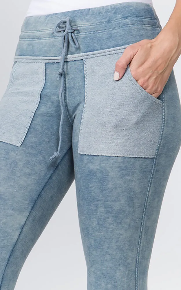 P6022 Drawstring Waist Washed Leggings w/Pockets 6pcS Pack