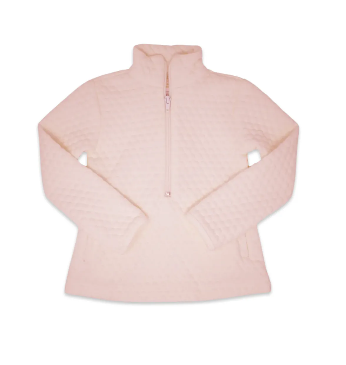Pink Quilted Henry Half Zip