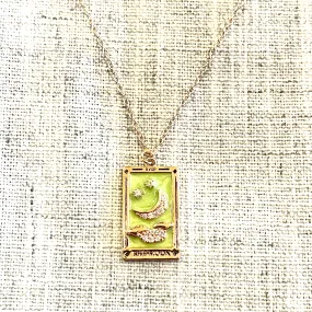 "The Moon" Rhinestone and Enamel Detail Tarot Card Necklace