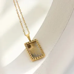 "The Sun" Simple Dainty Tarot Card Necklace