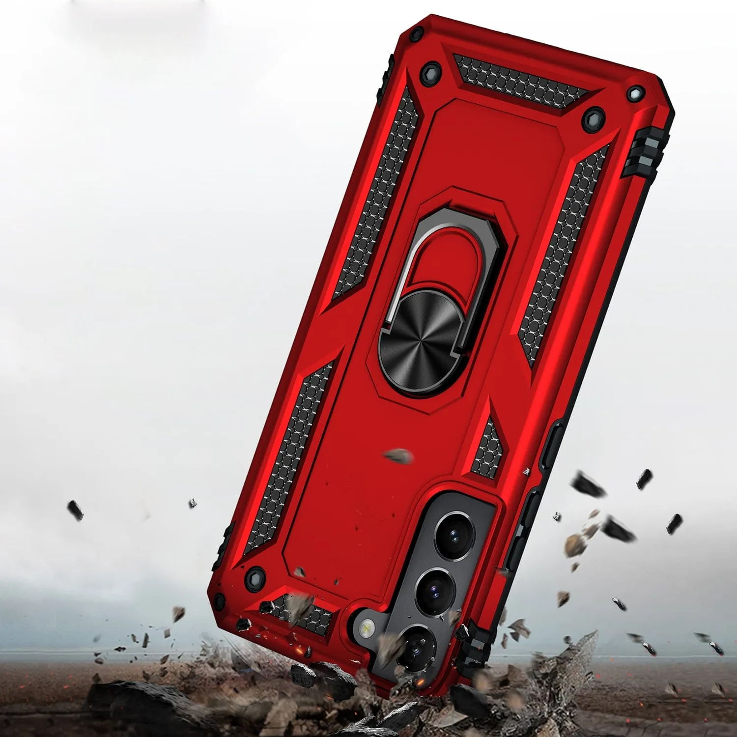 Red Military Kickstand Series Case with Belt Clip - Samsung Galaxy S22 Plus