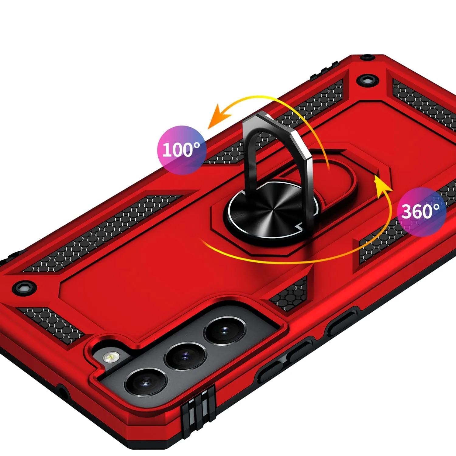 Red Military Kickstand Series Case with Belt Clip - Samsung Galaxy S22 Plus