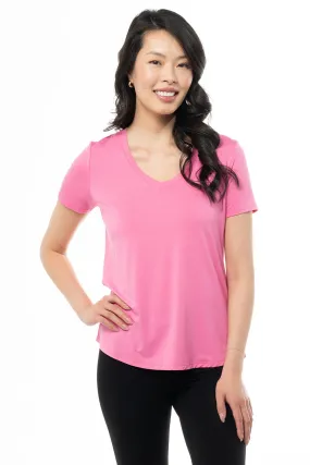 Rylie V-Neck Bamboo Tee - Wild Orchid