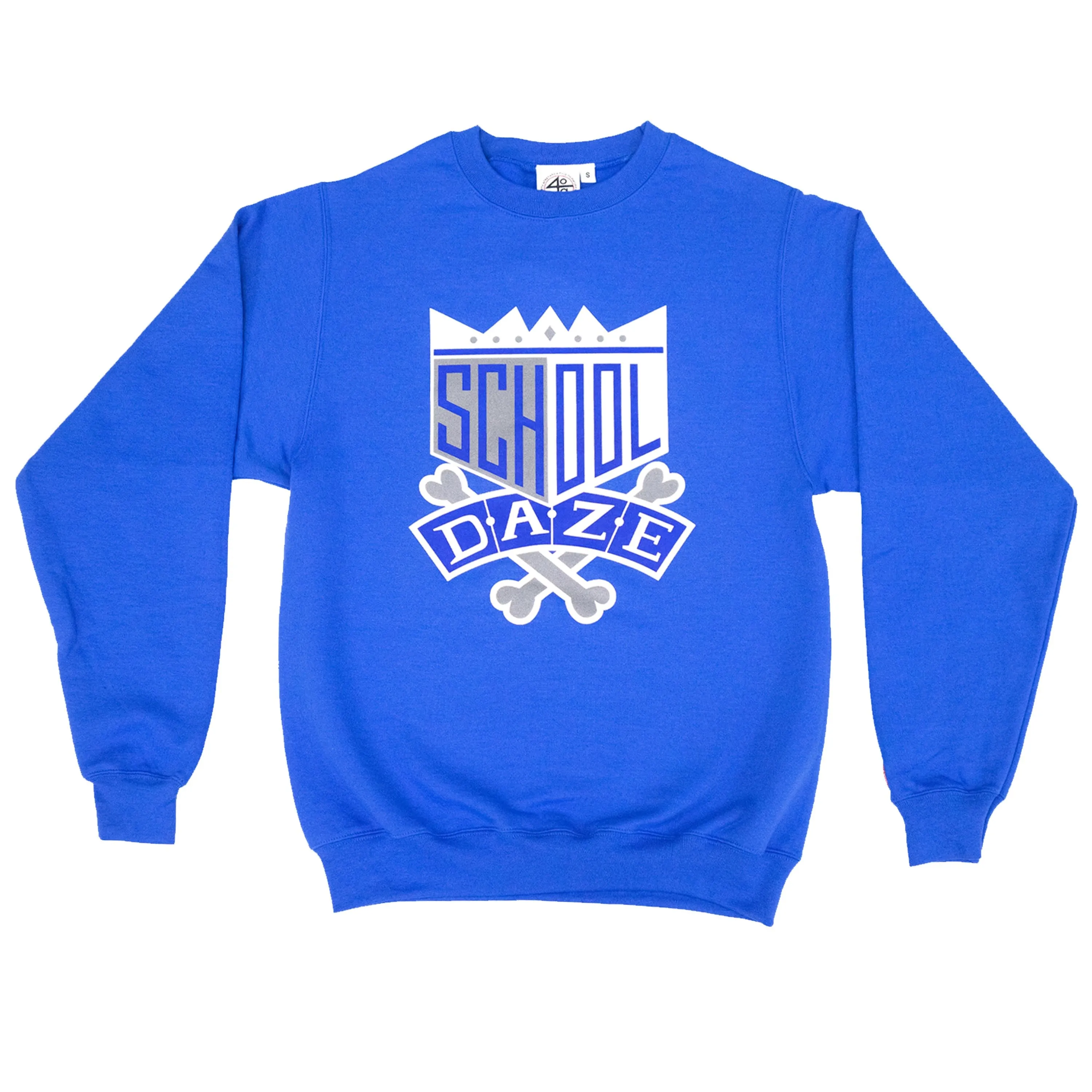 School Daze Crew Neck Sweatshirt - Royal/Grey/White