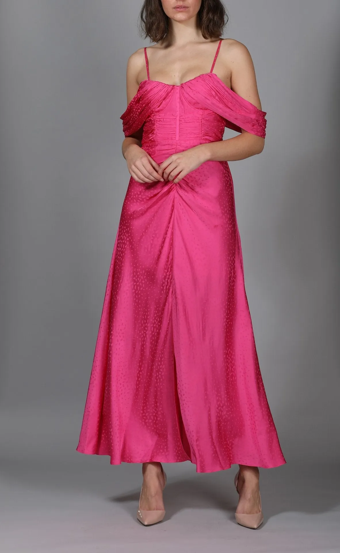 Self-Portrait Fuschia Off Shoulder Dress